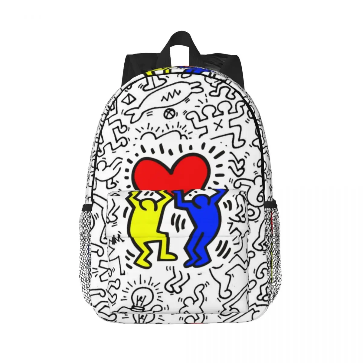 Personal isierte eigene Mine Gemälde Kunst Haring Rucksack Frauen Männer grundlegende Bücher tasche für Schule College Graffiti Pop Art Taschen