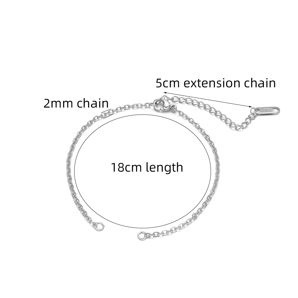 5pcs Stainless Steel Adjustable Bracelets for DIY Making