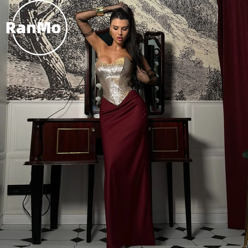 

Ranmo Elegant Mermaid Evening Dress Sweetheart Off Shoulder 2026 Pleat Sleeveless платье на выпускной Customize