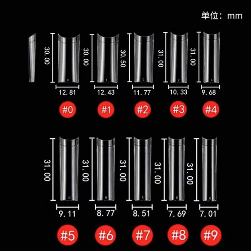 500Pcs No C Curve XL สแควร์ตรงเคล็ดลับเล็บปลอมครึ่งฝาครอบอะคริลิคประดิษฐ์เล็บปลอมกดเครื่องมือทำเล็บมือ