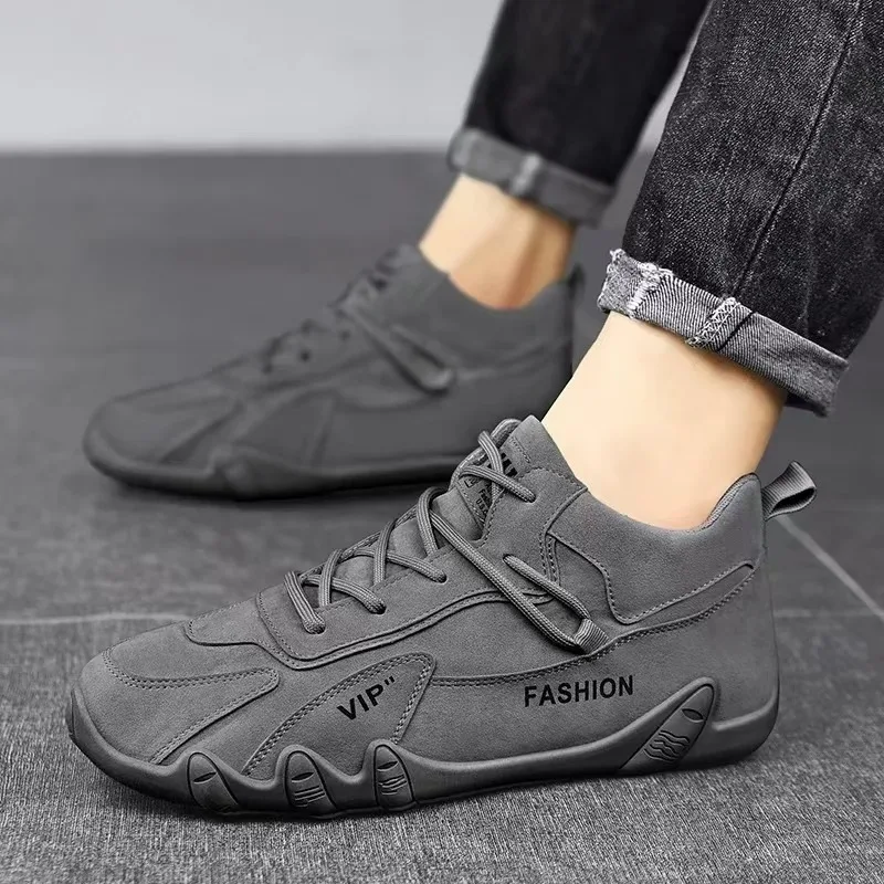 Men Outdoor Casual Sport Shoes Tooling Shoe Lightweight Non-slip Flat Comfortable Breathable Work Shoe Solid Color Lace Up Shoes