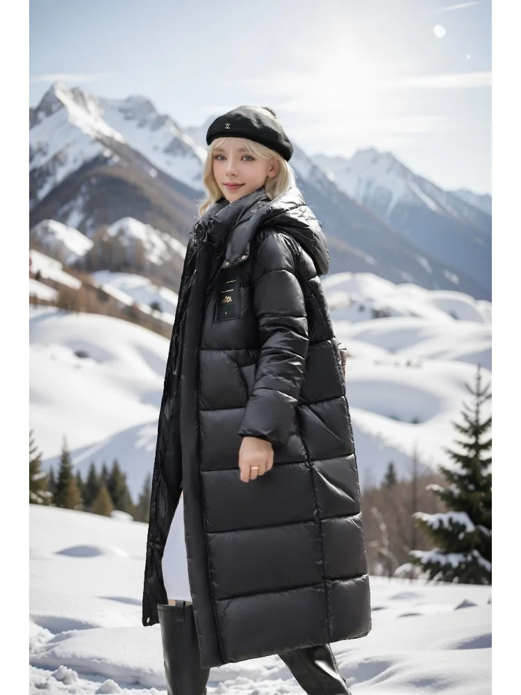 Winter New Down Cotton Padded Jacket Women's Clothing Trend Mid-length Over The Knee Long Cotton Coats Hooded Thick Parkas