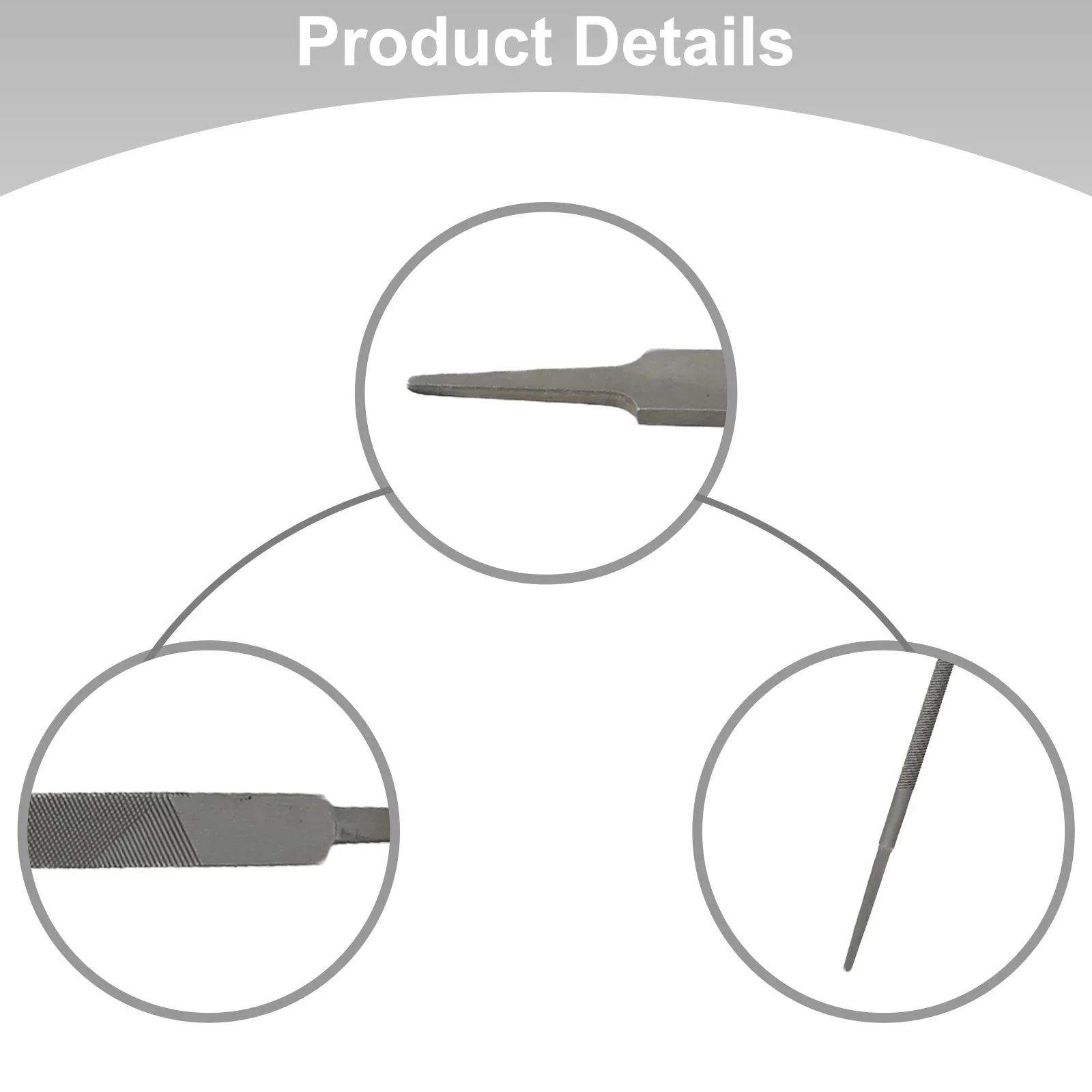 Accessories Flat Files Without Handle Alloy Steel Grey Steel Files Flat/Round/Triangle For Metalworking Practical