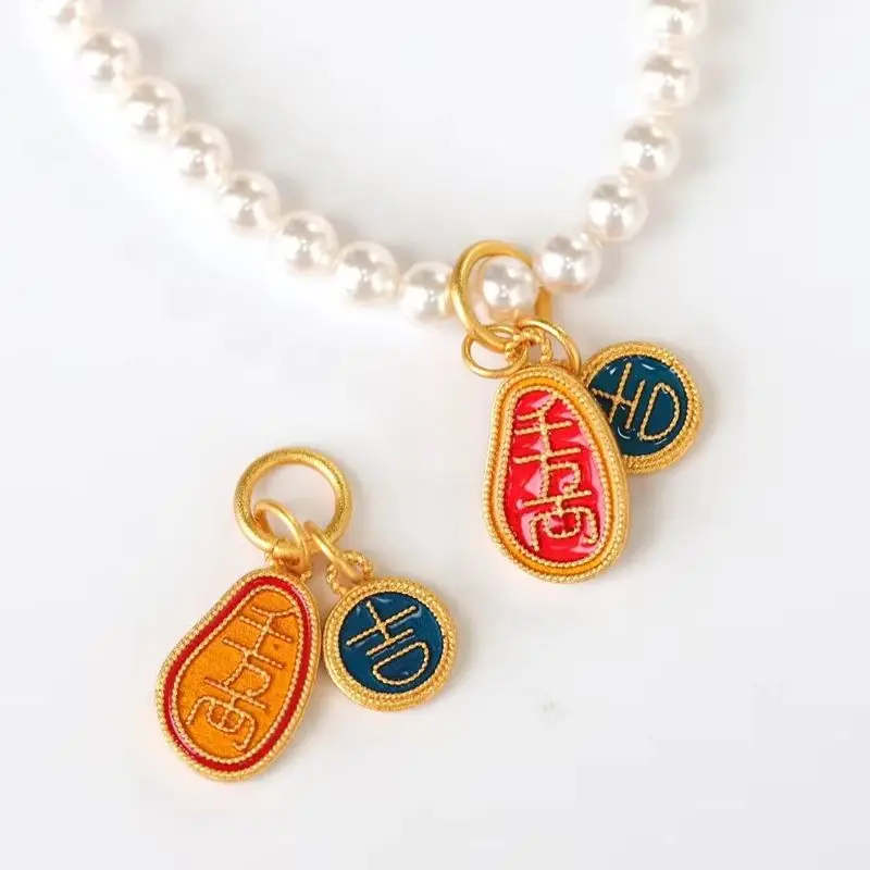 

Vietnamese Sand Gold Multi-gold Tens of Millions of Taels of Fuji Oil Drop Enamel Pendant DIY Bracelet Handmade Charm Accessorie