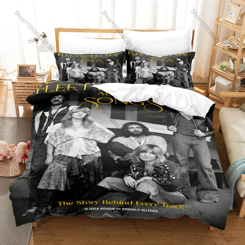 Fleetwood Mac Rumours Vintage Album Cover Retro 70s Rock HD Print Bedding Set Duvet Cover + 2 Pillowcases New Music Room Decor