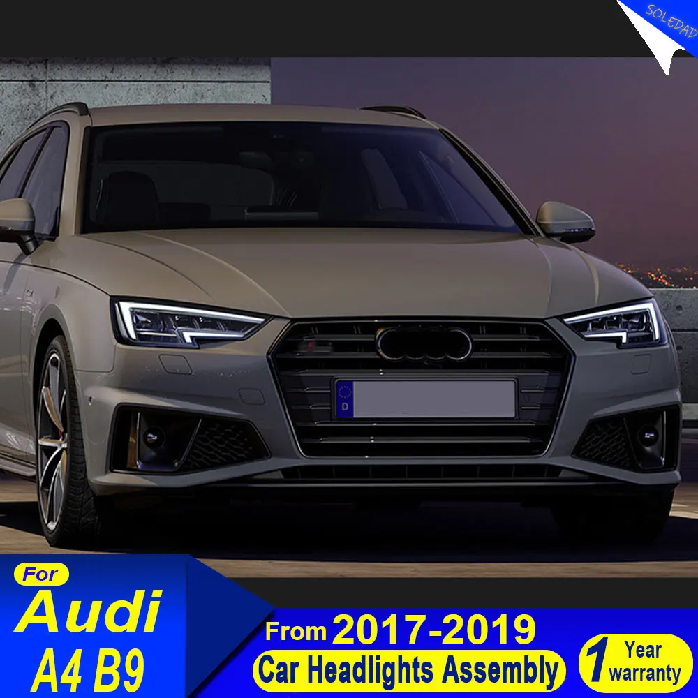 

Car Led headlights For Audi A4 2017 2018 2019 A4L S4 B9 Headlamp Upgrade High Configure Full Led Headlights Assembly