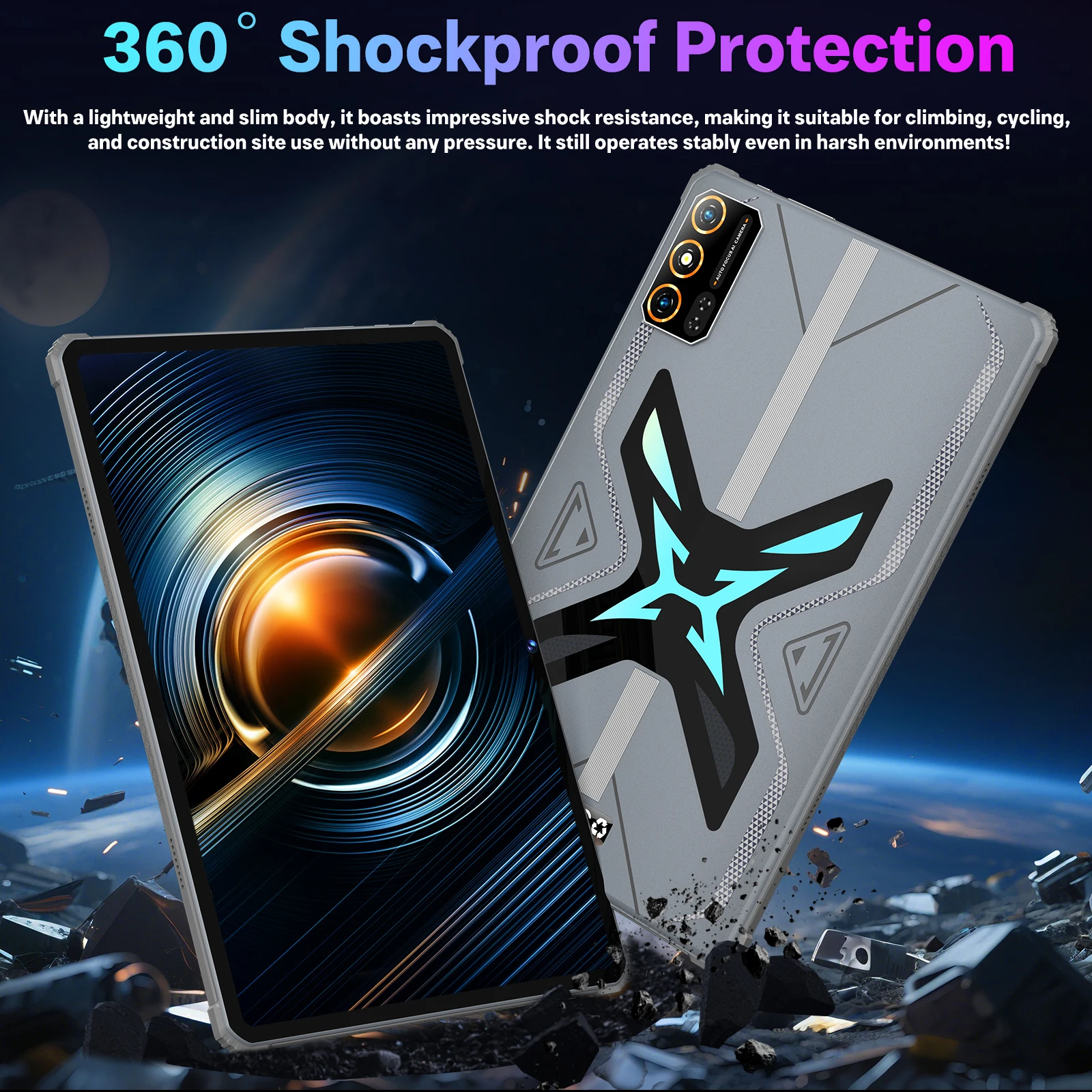 تابلت JDL Pad 17 Pro 10.1 بوصة أندرويد 14 3+32 جيجابايت 5000 مللي أمبير 360 °   جهاز لوحي مقاوم للصدمات 3G/LTE Global Bands بصمة الإصبع يفتح جهاز لوحي رائج البيع