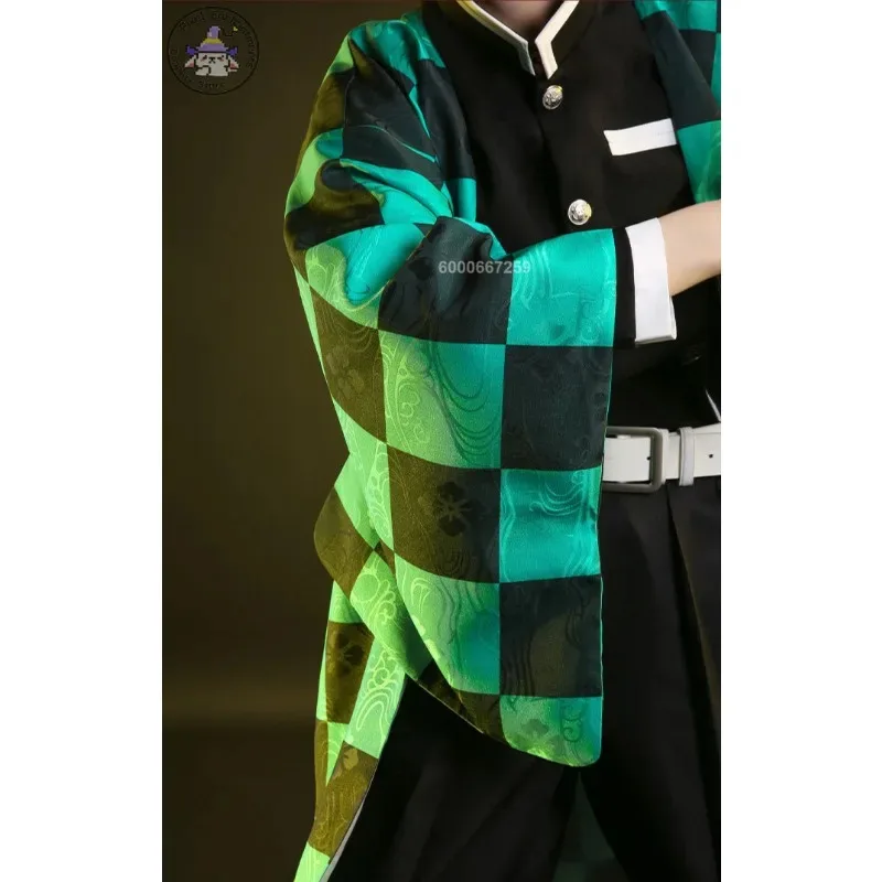 CyDemon Slayers Kimetsu No Yaiba Anime Kamado Tanjirou Costume Cosplay Donna Uomo Kisatsutai Parrucca Uniforme Halloween Comic Con Outf