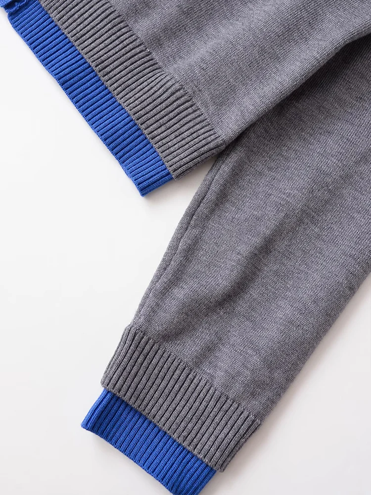 European and American style 2025 autumn new arrivals women's clothing button stitching round neck long sleeve knitted jacket