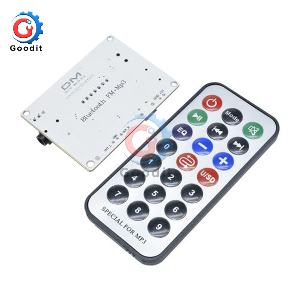 MP3 Decoder Board Decoding Player Module Bluetooth FM Radio USB TF Micro SD LCD Screen IR Infrared Remote Controller LED Digital