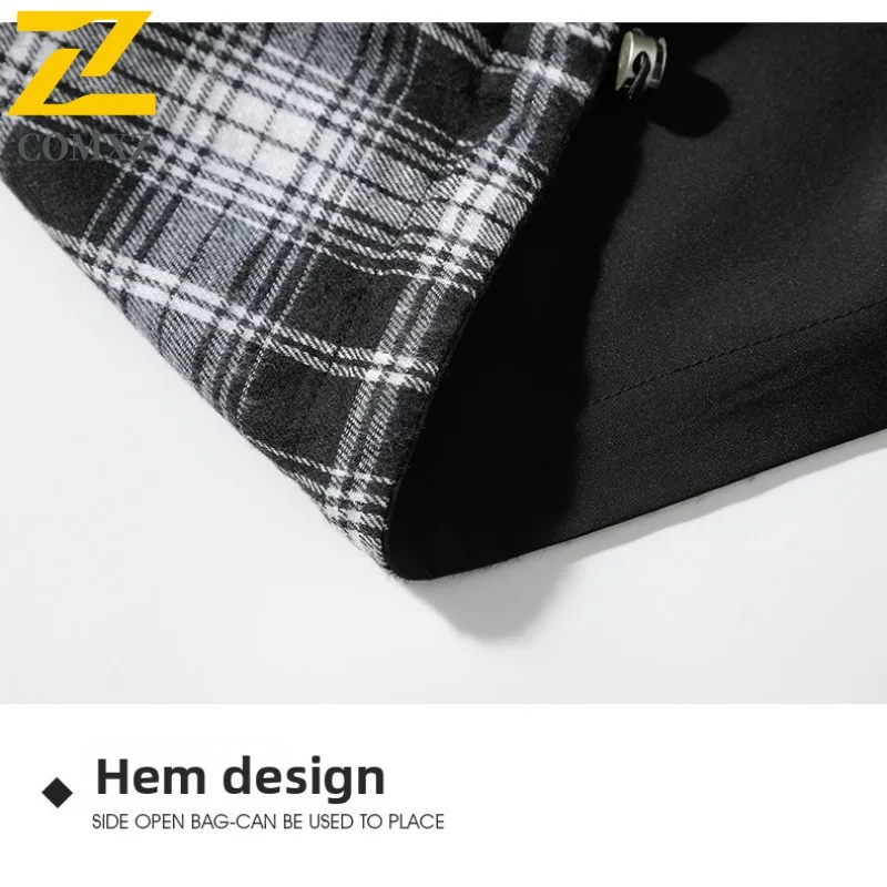 COMXZ 2025 Spring Autumn Reversible Stand Collar Jacket Mens Japanese Style Thin Casual Coat tactics lightweight windbreaker