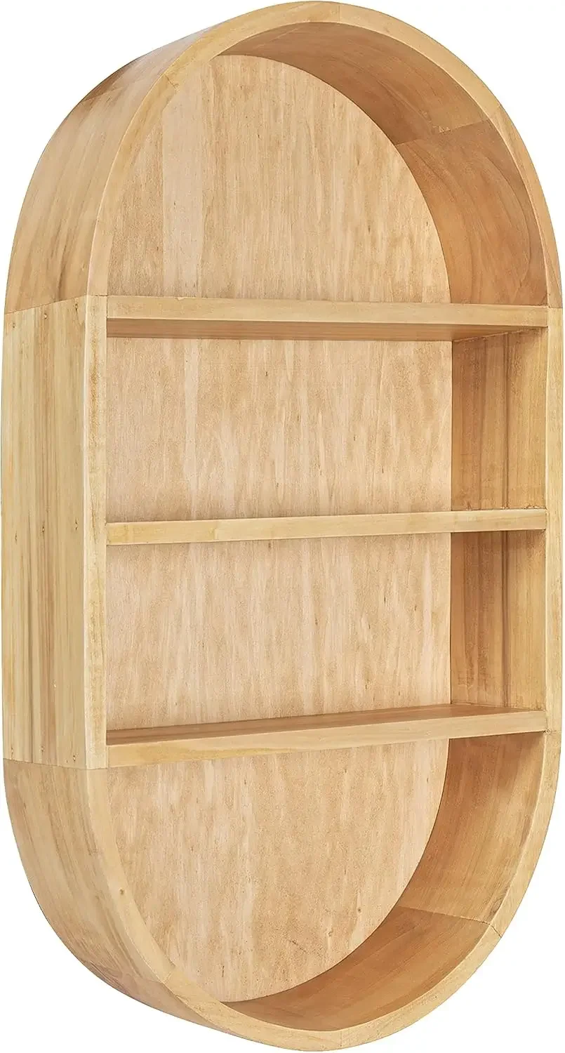 Kate and Laurel Hutton Scandinavian Capsule Wall Shelf; 16 x 28; Natural Wood; Geometric Modern Shelves for Wall