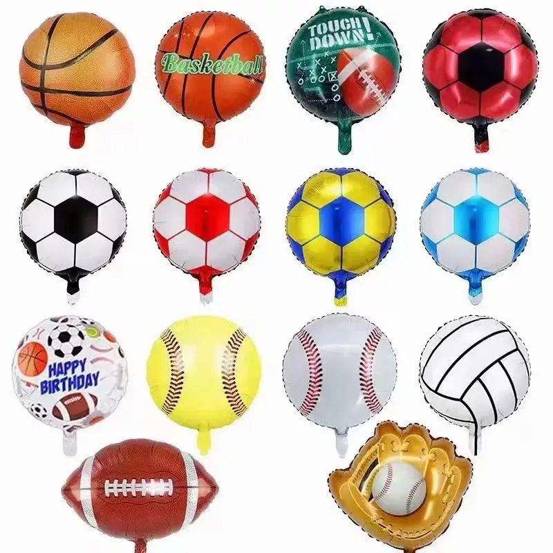 

50Pcs 18Inch Helium Sport Foil Globos Football Balloons Birthday Party Decorations Kid Boy Black White Soccer Party Supplies