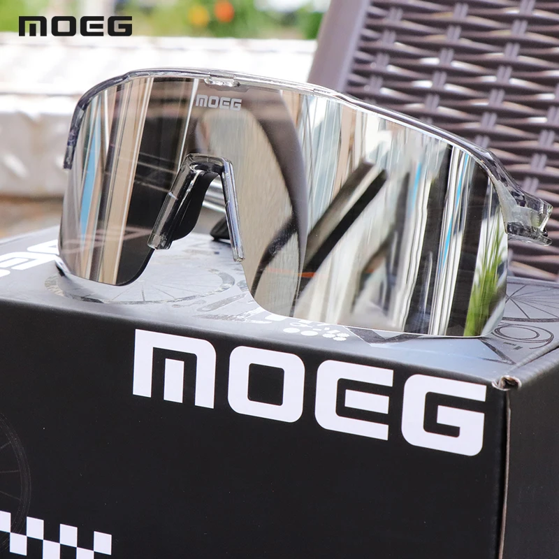 MOEG UV400 Protection Sports Sunglasses Half frame Cycling Glasses MTB Bicycle Eye Wear Anti- UV Biking Sunglasses