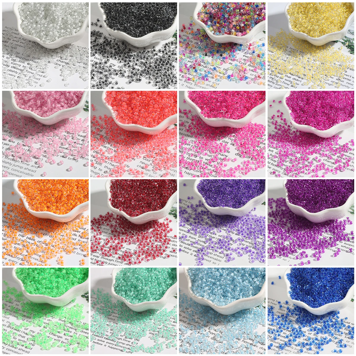 

2/3/4mm High-Quality Dye Core Glass Rice Beads for DIY Handmade Jewelry Necklaces Bracelets 15g/Bag ≈1000/500/150pcs