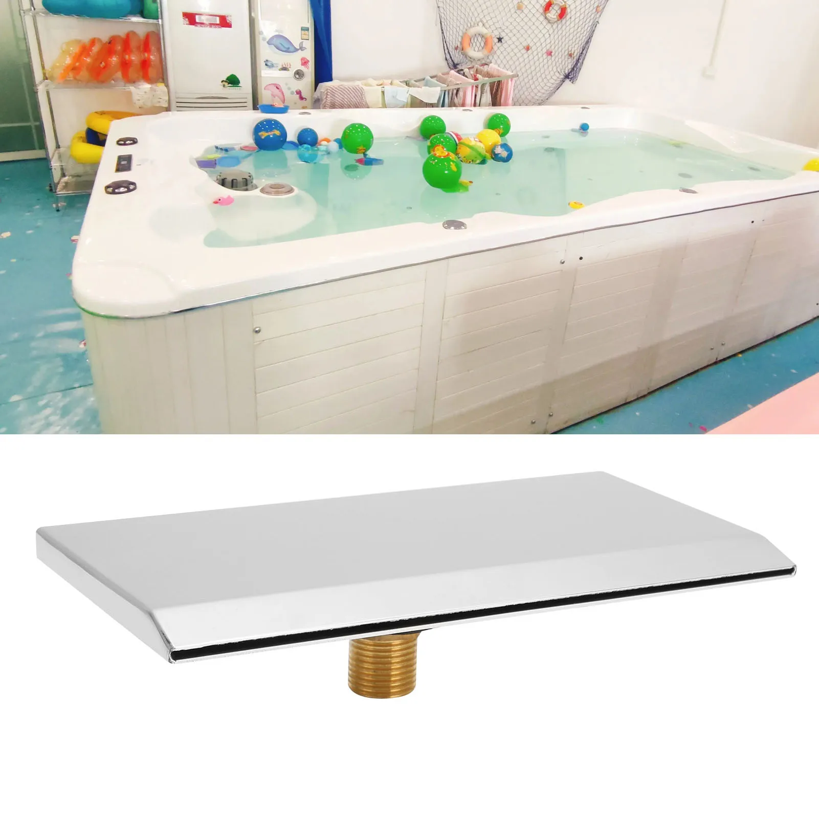 Waterfall Shower Head Bathtub Spout G1/2 External Thread Large Diameter for Bathroom Pool for SPA for Swimming Pool