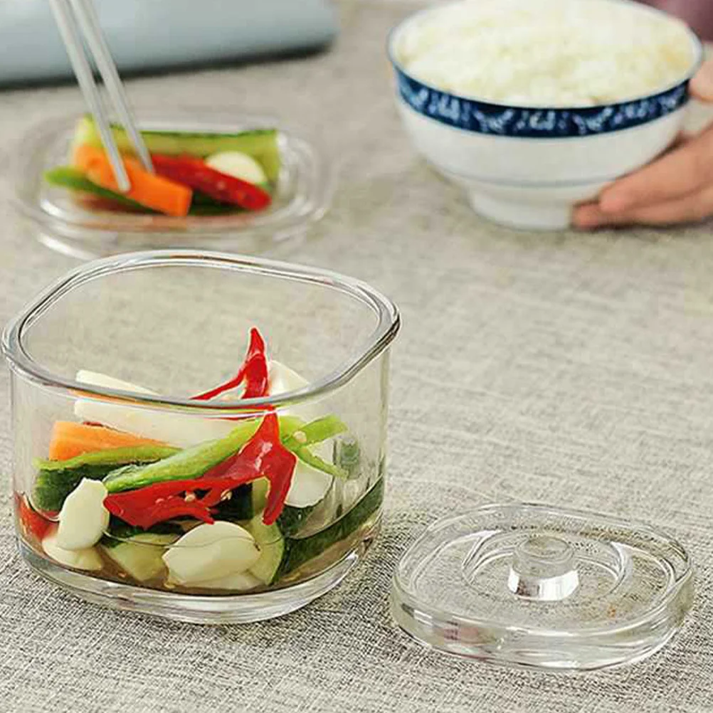 

Glass Pickle Jar Transparent Airtight Wide Mouth Sealed Storage Canister Kitchen Pickling Fermenting Jar Kimchi Container