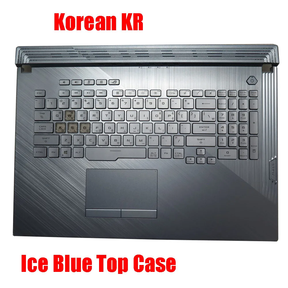 Laptop PalmRest&keyboard For ASUS ROG Strix G G731G G731GU Ice Blue/Black Top Case Black Backlit Korean/FR/ Keyboard