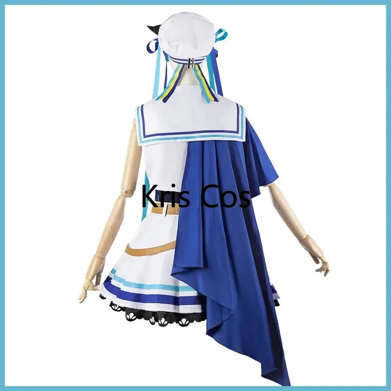 

CyAnime Game Umamusume: Pretty Derby Vivlos Cosplay Costume Blue Navy Uniform Skirt Shoes Woman Sexy Kawaii Party Halloween Suit