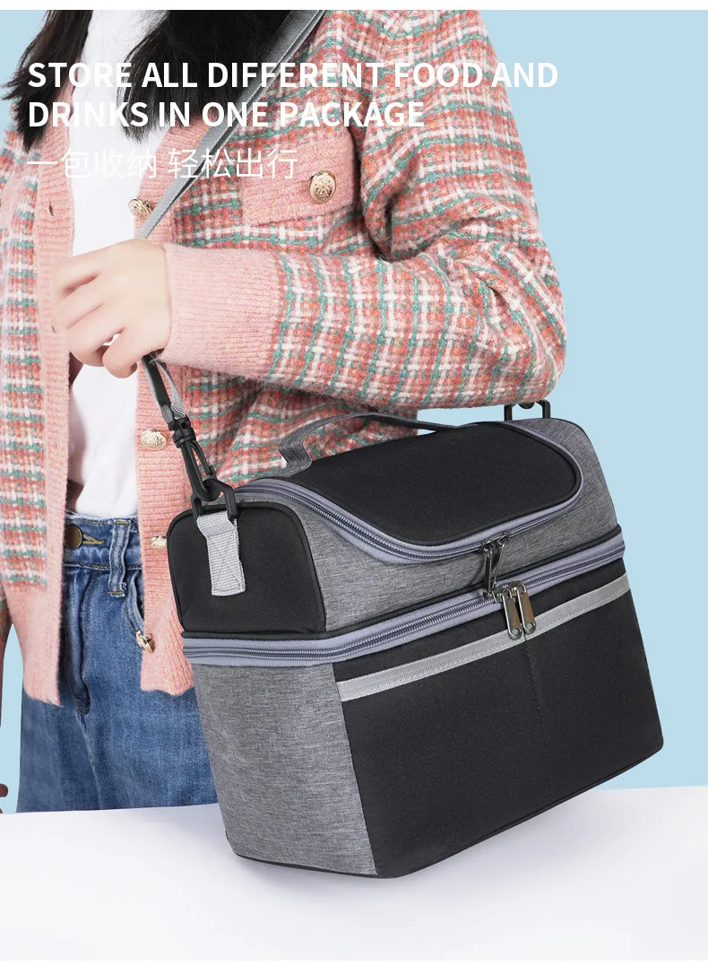 Cord-Lunchtasche, wärmeisolierend, Lunchbox, Aufbewahrung, Handtasche, multifunktional, für Kinder, Schule, Kühltasche, Picknick, Lebensmittelbeutel – Detail 20