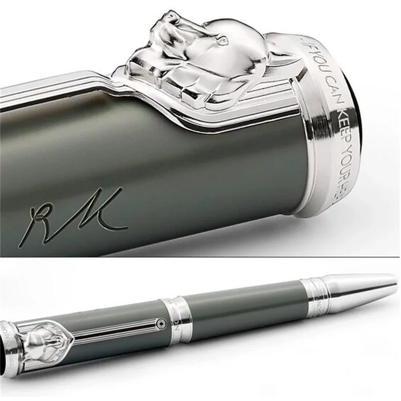 AAM Luxury Great Writer Rudyard Kipling MB Ballpoint Pen Stationery Big Holder RollerBall Pens With Wolf Head Design No Gift Box