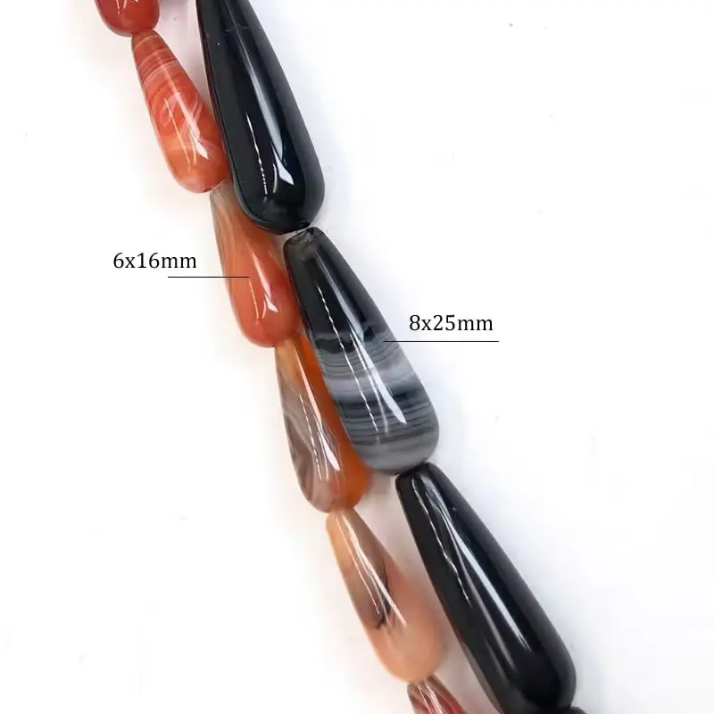 6x16mm/10X30mm Agate Water Drop Stone Beads Natural Quartz Agates Loose Beads for Jewelry Making DIY Bracelet 15 \