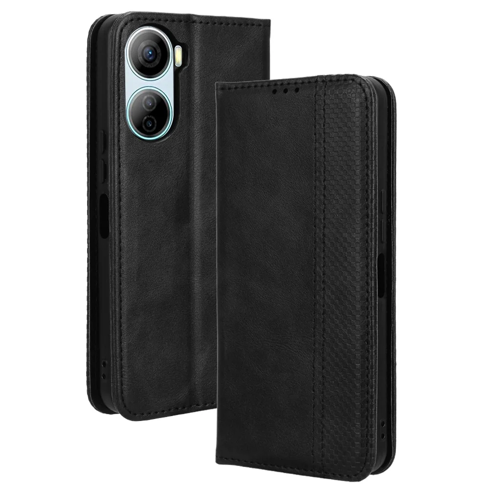 Juste de téléphone à fermeture magnétique en cuir de style rétro, étui antichoc, fente pour carte, portefeuille, ElecNubia LVY, 6.6 pouces