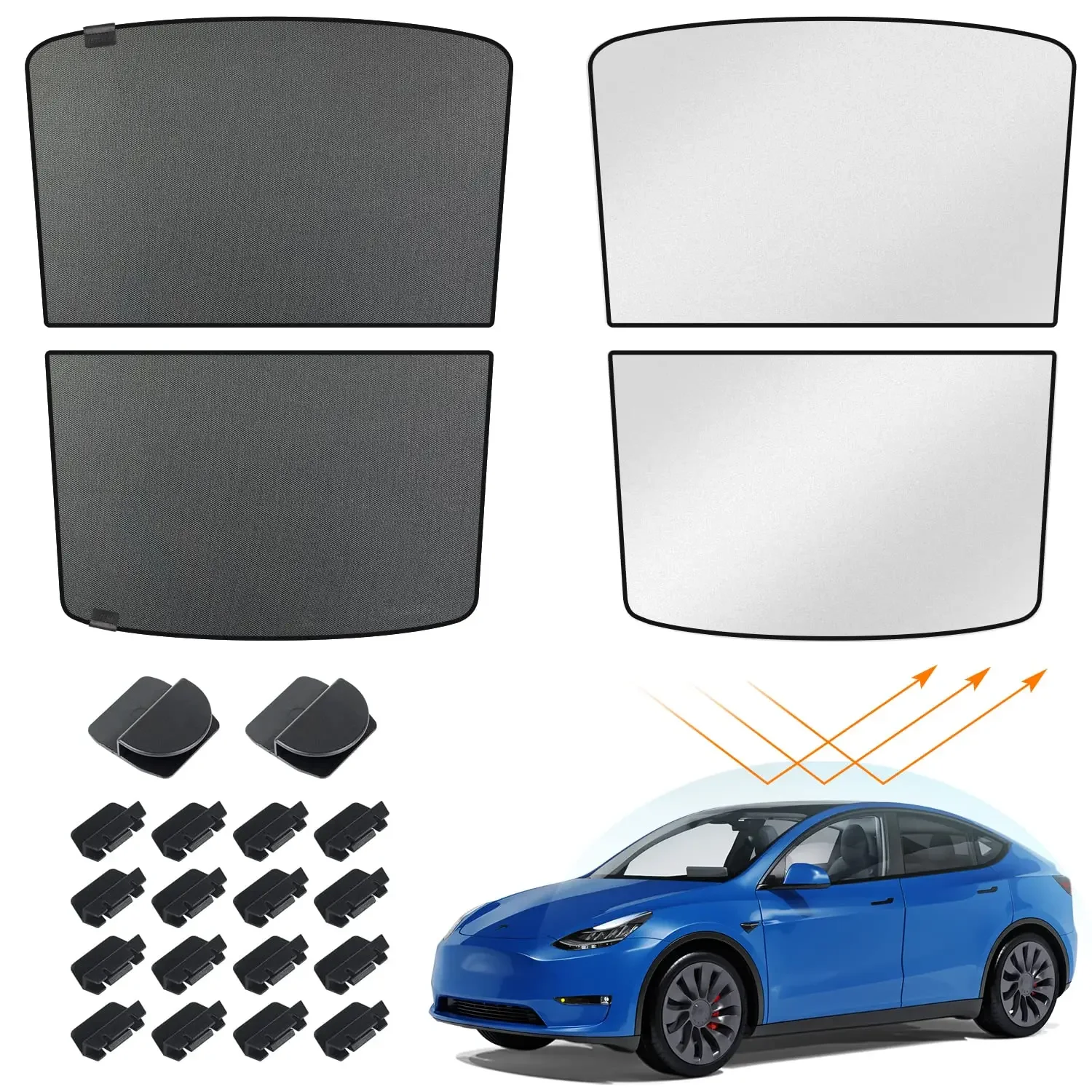 Split sunshade for tesla model Y Glass Roof Sunshade Car Accessories Window Visor Sun Shade Cover Window Accessories Interior