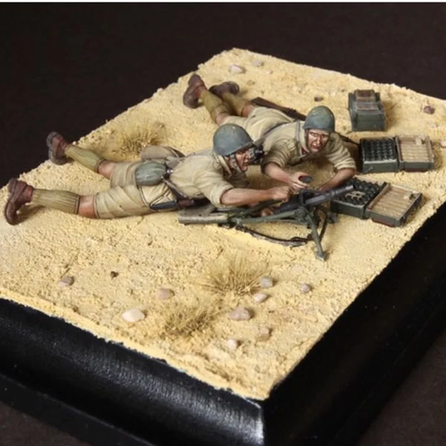 1/35 Scale Resin Figure Model Kit Scene Italian 45mm Mortar Squad North Africa Scene  (NO Base) Unpainted Unassembled DIY Toys