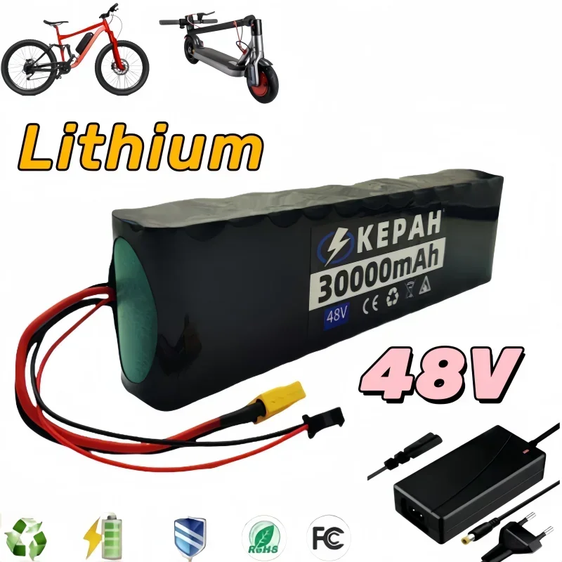 

Brand new 13S2P 48V battery 30.0Ah 18650 lithium-ion battery pack, 54.6V 750W BMS suitable for electric scooters and bicycles