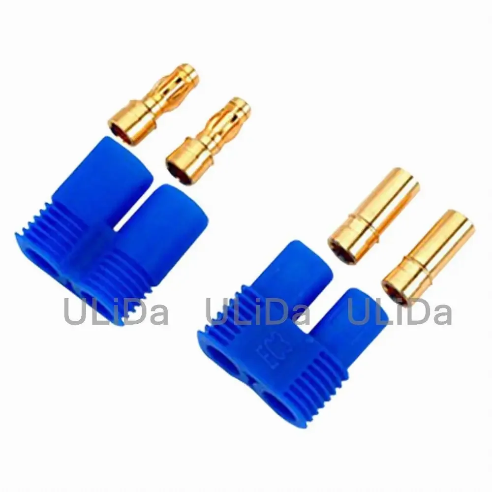 1 COPPIA Maschio e Femmina RC EC3 Lipo Connettore Batteria Spina Bullet Oro - EC3X1
