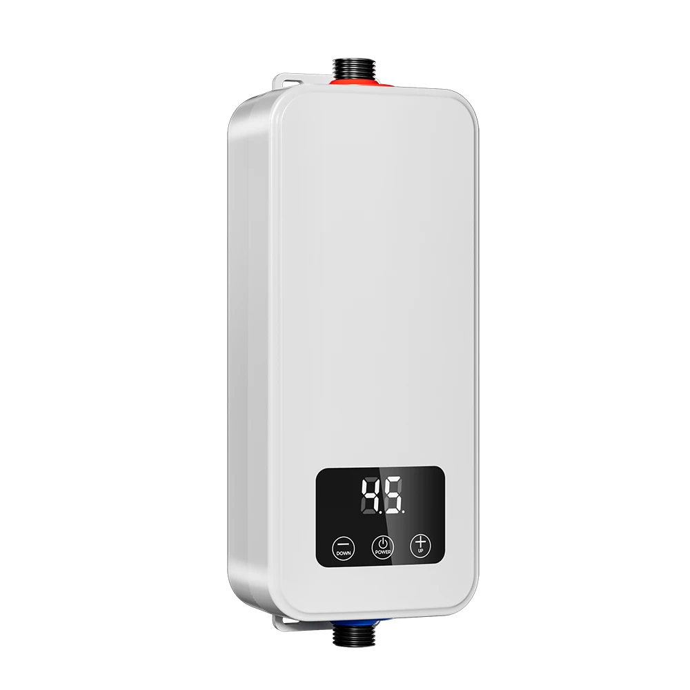 Mini calentador de agua eléctrico instantáneo sin tanque para cocina, bajo consumo de energía, 5,5 kW, para baño y ducha