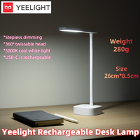 Yeelight Jasmine Rechargeable Table Lamp Book Lamp  Night Light Cool White Light 5000K 360° Twistable Stepless Dimming USB-C