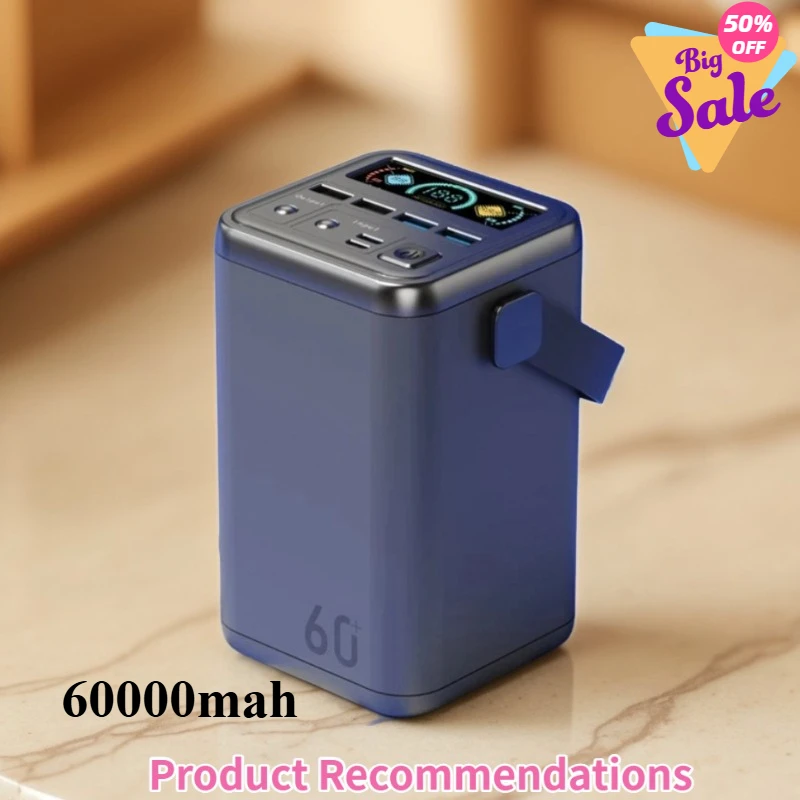 

Зарядка водонепроницаемый мобильный аккумулятор большой емкости 66 Вт, проводная быстрая зарядка, мобильный аккумулятор для кемпинга на открытом воздухе, 60000 мАч, быстрая