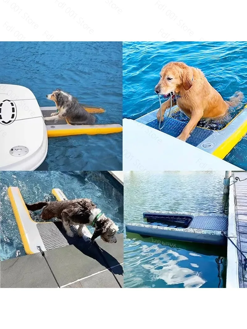 Dog float, pet water toys, double-deck dog ladders, inflatable slopes
