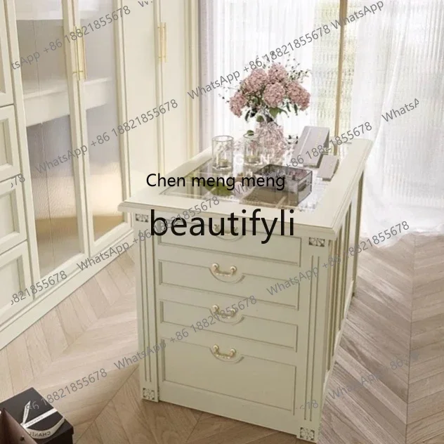 

Zqxкремовый ветровой светильник, роскошный шкаф для демонстрации ювелирных изделий из цельного дерева, гардероб, шкаф-ведро для ювелирных изделий, высококачественный шкаф для хранения ювелирных изделий