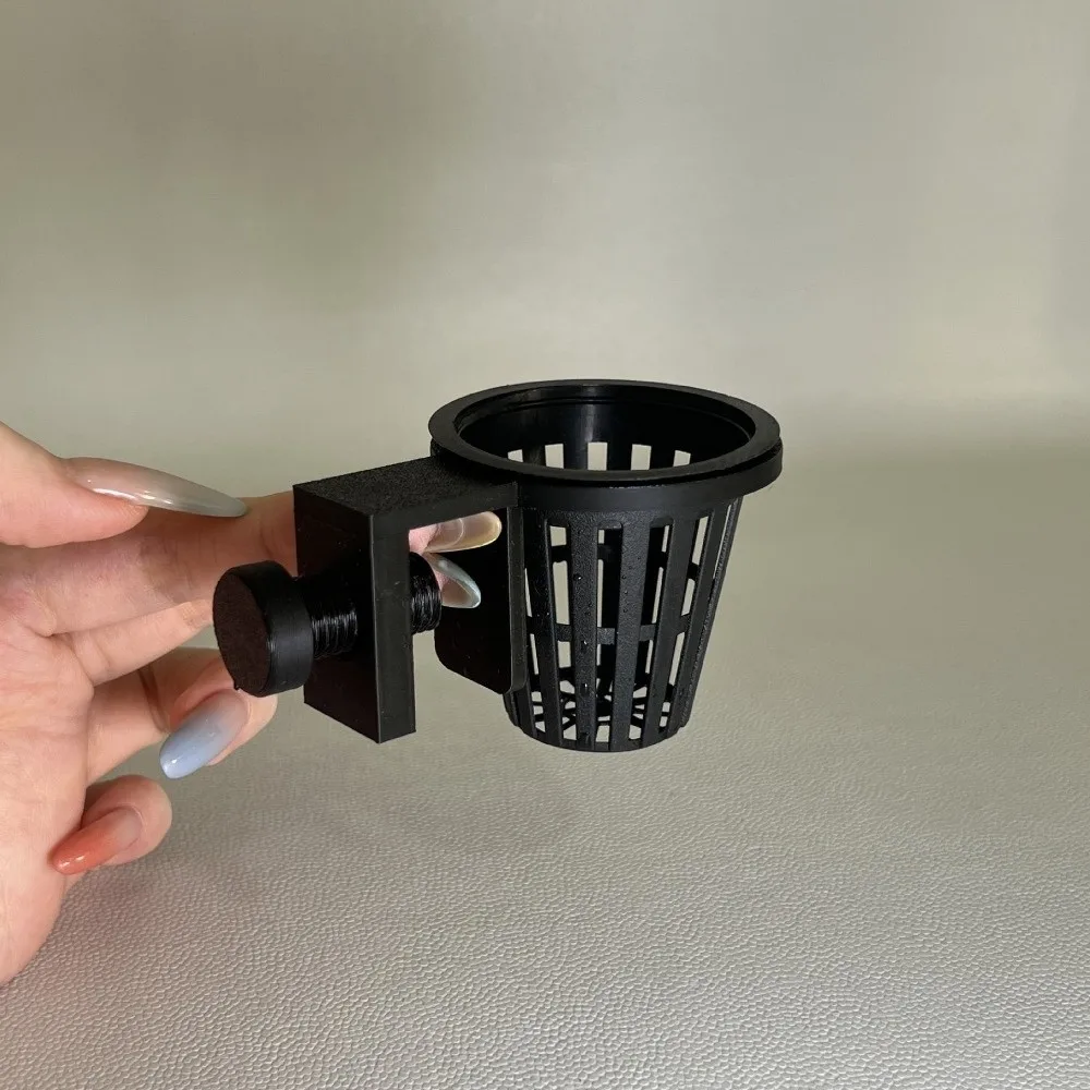 Top Hanging Aquarium Plant Holder Screw Clamp/Suction Cup Wall-Mounted Hydroponic Planting Basket Plastic Soilless Cultivation