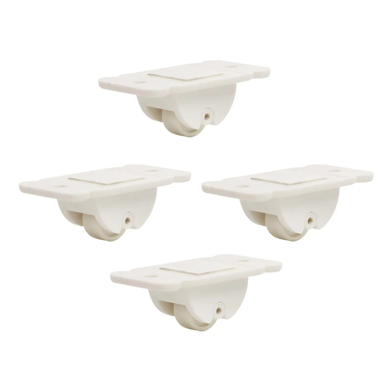 4Pcs Mini Self Sticky Wheels Caster Accessory 4.8x2.4x1.7cm Universal for Lockers, Storage Box Multifunctional Spare Parts
