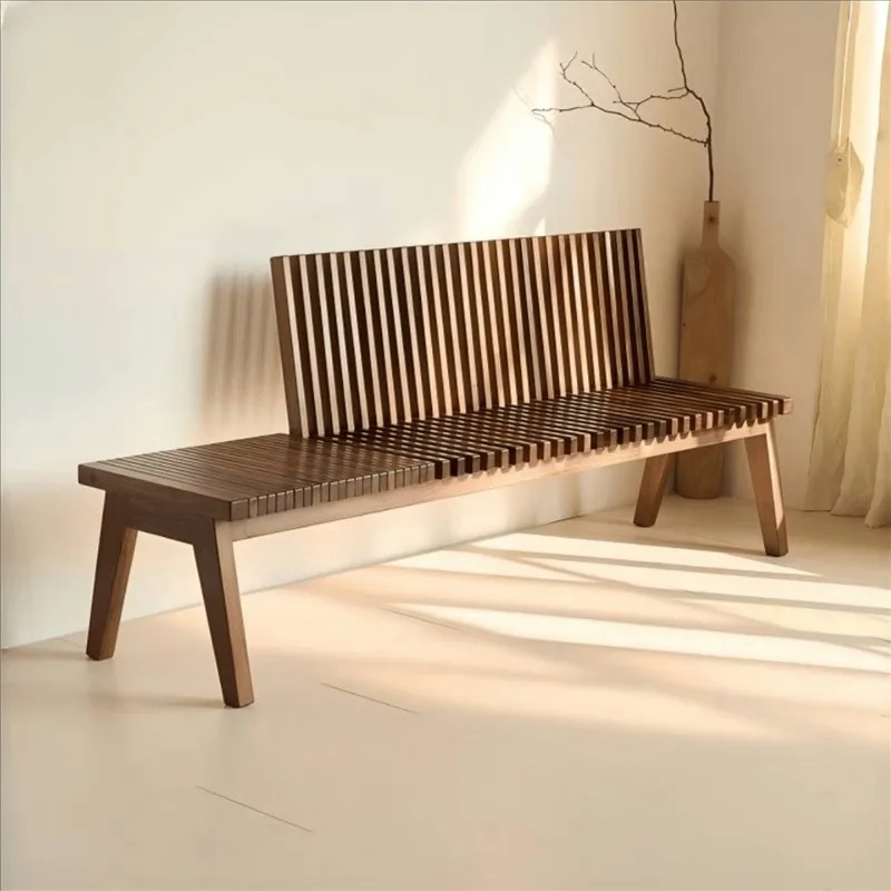 Solid wood bench creative medieval folding strip shoe changing stool simple