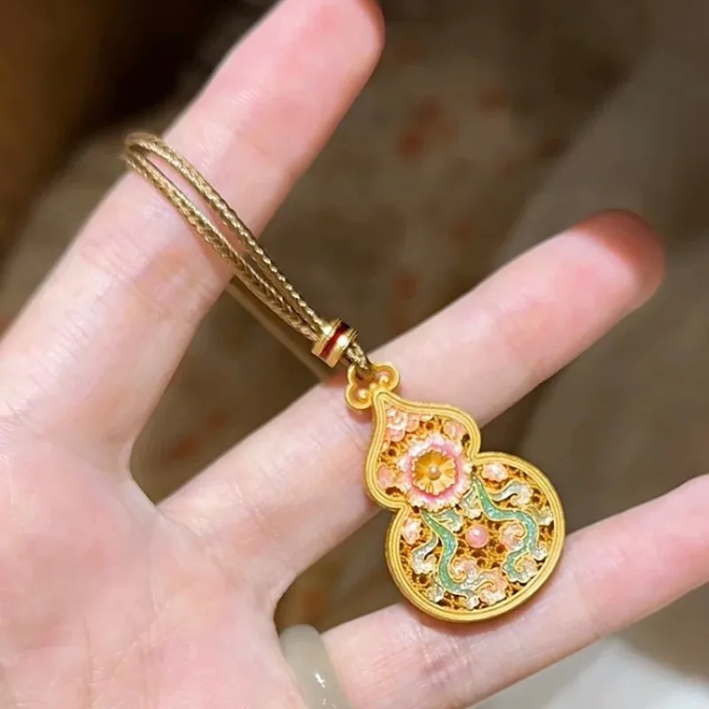 

Новый китайский стиль плетеный шнур ручной работы эмалированный длинный кулон регулируемое многослойное ожерелье для женщин элегантная повседневная одежда ювелирные изделия