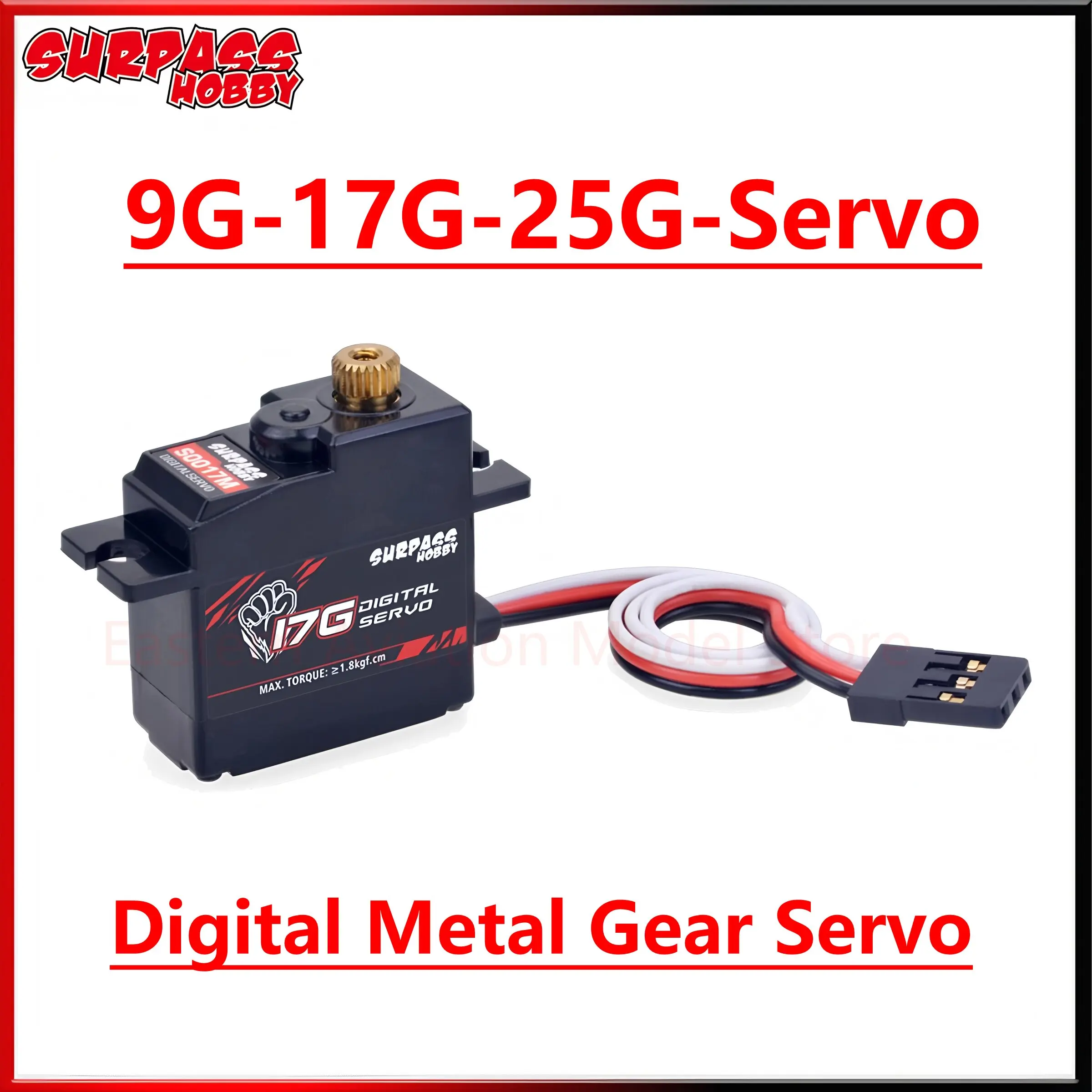 Surpass Hobby S009M 9G S0017M 17G 25G  Metal/Plastic Gear Digital Servo for RC Car Plane Robot Boat Wltoys Axial SCX24 Model Toy