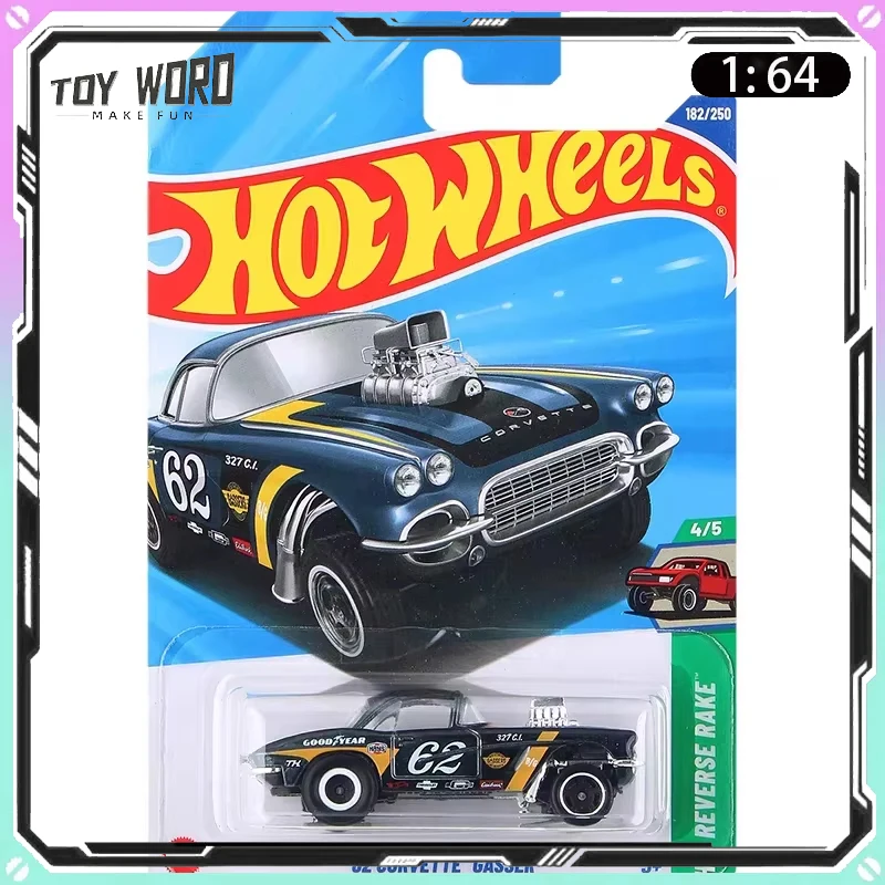 2025J Hot Wheels TH Car Model Super Treasure Hunt 62 CORVETTE GASSER Limitied Collectible Model Room Ornament Boy Toy Gift