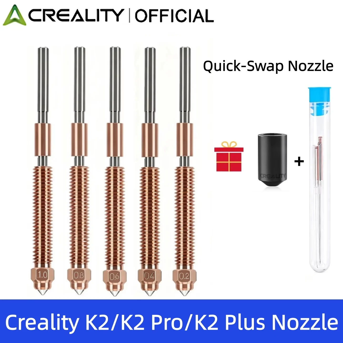 

Creality K2/K2 Pro/K2 Plus For 3D Printer Parts Quick-Swap Nozzle Quick-Release Bi-Metal Hardened Steel High-Flow Hotend Kit