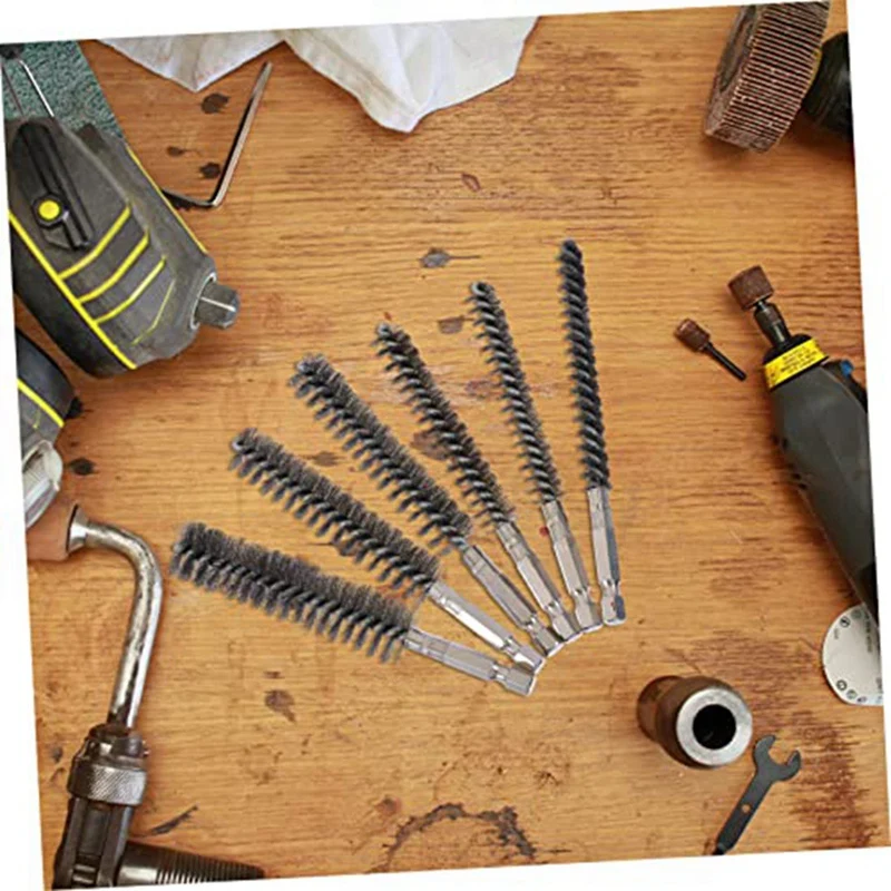 แปรงปัดขนแปรงกลมลวด12ชิ้นแปรงทำความสะอาดท่อขนาด9มม.