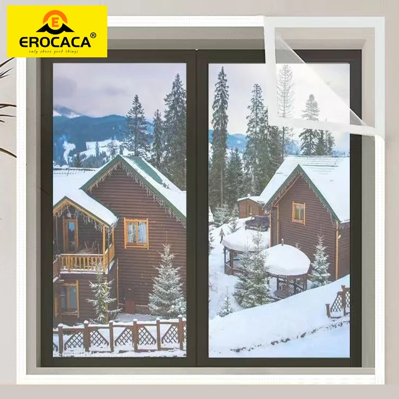 

EROCACA Window Insulation Screen EVA Window Film Transparent Soft Glass Film For Window Warm in Winter and Cool in Summer