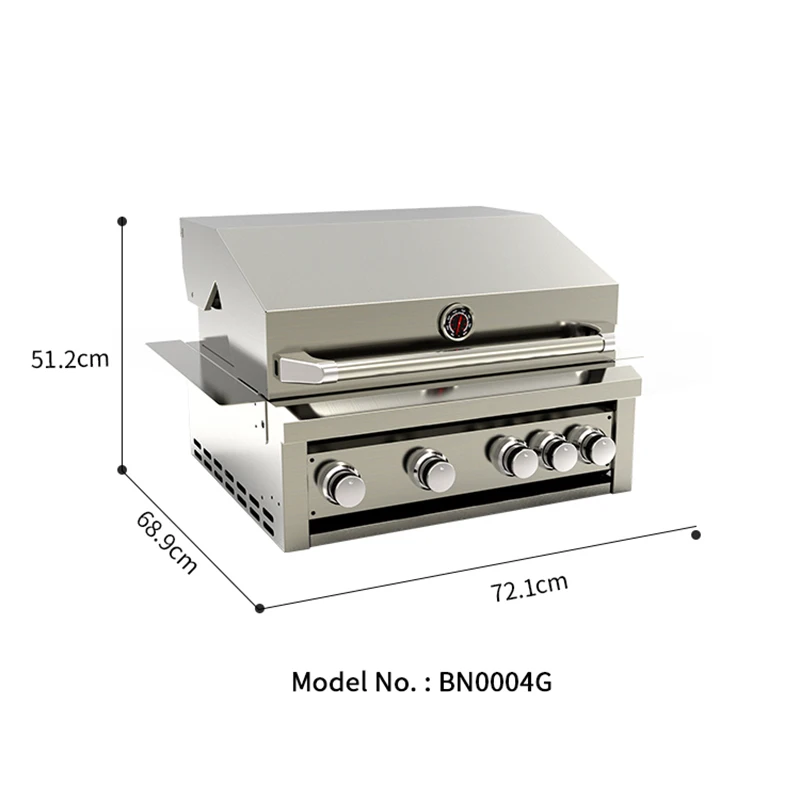 304 stainless steel heavy duty built-in gas grill for outdoor kitchen islands
