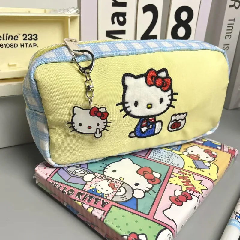 

Sanrio Hello Kitty пенал с мультяшной сеткой большой емкости на молнии портмоне для девочек дорожная портативная сумка для хранения косметики