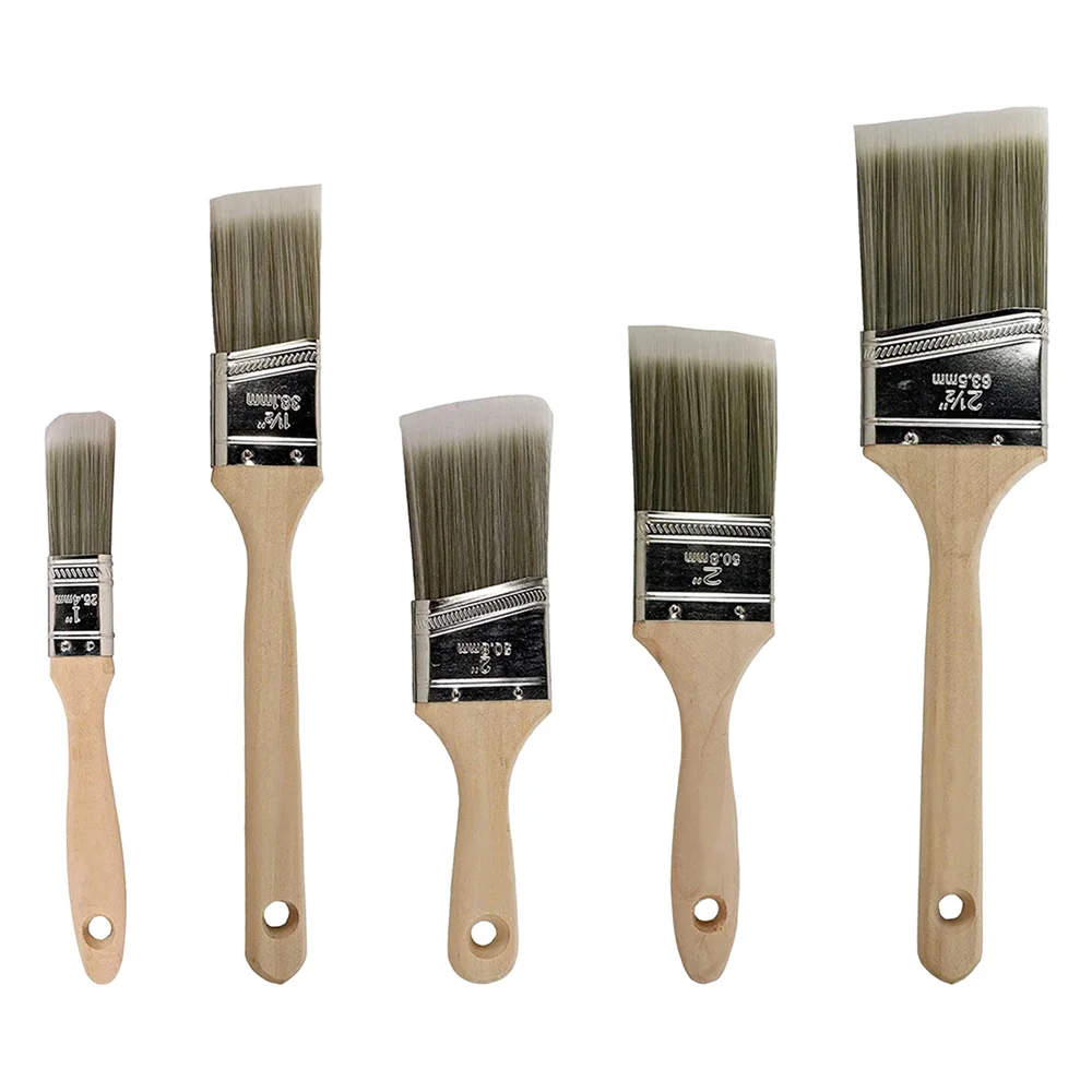 

Double Thick Chip Paint Brush Set,Wood Stain Brushes for Painting Walls and Fence Staining, Wooden Handle Masonry Paintbrush