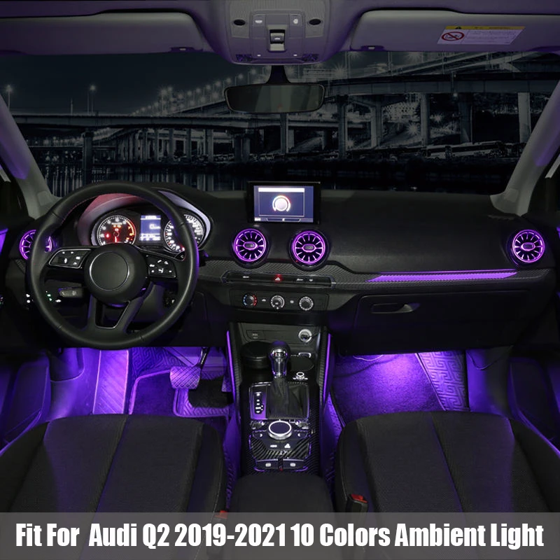 10 Colors Illuminated Car Styling LED Ambient Light Suitable for Audi Q2 2019 2020 2021