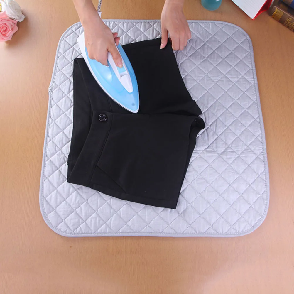 

1 pc Foldable Ironing Mat Premium Cotton Heat Resistant Laundry Pad For Home Travel Use White Thermal Insulation Clothes Ironing